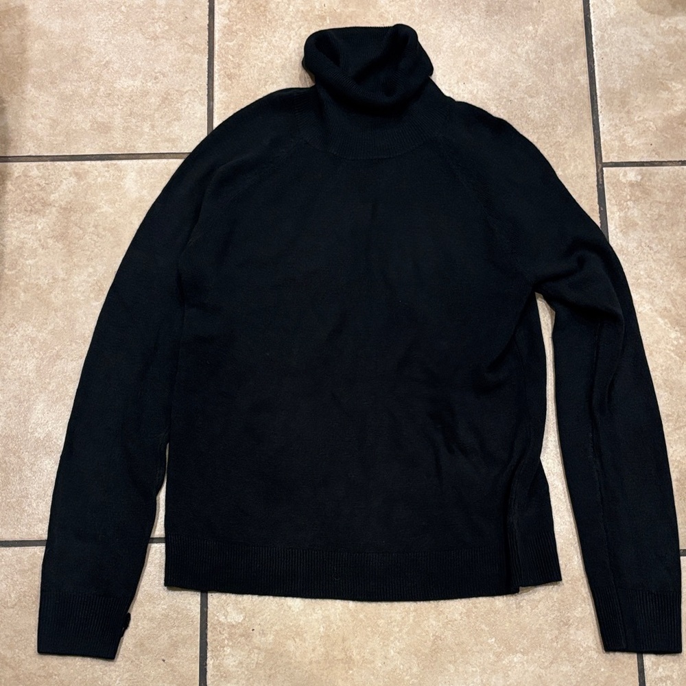 Karen Scott Acrylic Black Turtleneck Sweater